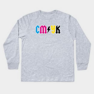 CMYK Rock graphic designer printer printing colors Kids Long Sleeve T-Shirt